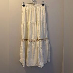 Elegant Cream Tiered Skirt
